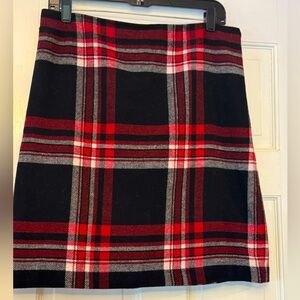 Talbots Black and Red Plaid Mini Skirt